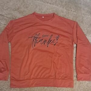 Womens Orange Sweater - Give Thanks Design